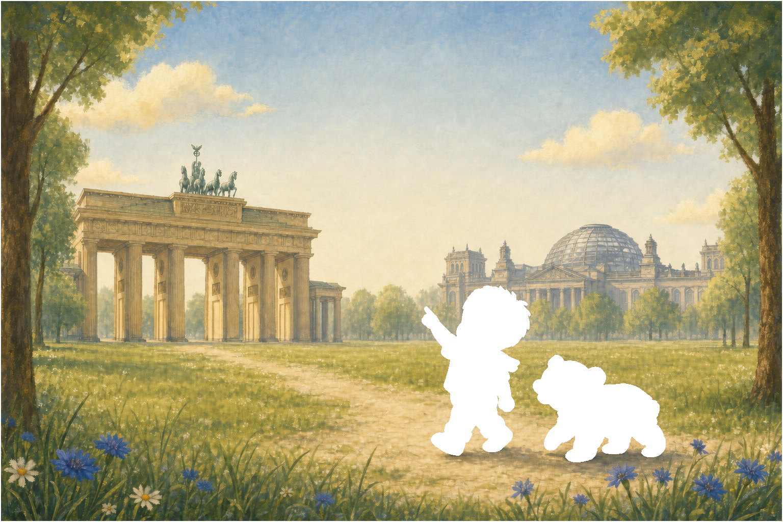 Berlin — gate + Reichstag layer